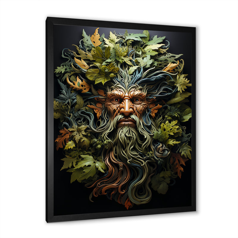 Séquoia, gardiens anciens, portrait II - art mural fantastique, salon, H 44 po x l 34 po x P 1,5 po, Cadre photo noir