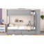 Lit superposé double en bois massif gris - 2 tiroirs et armoire multicouche pour une chambre de bébé confortable avec rangement intelligent-1935278787-1935278785