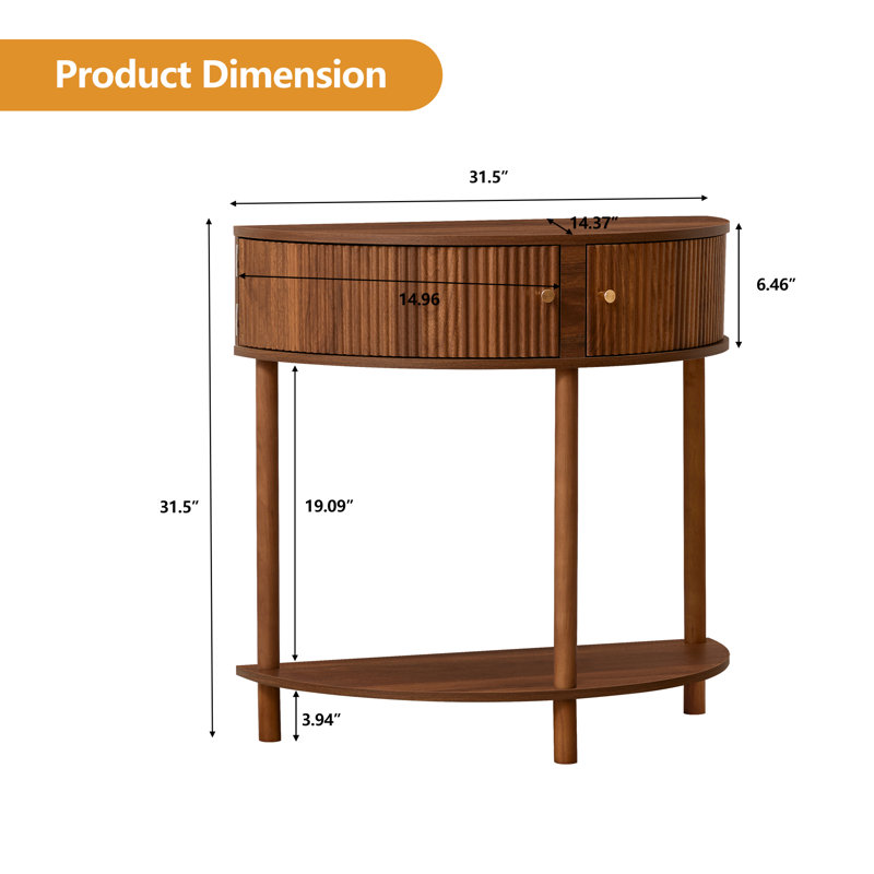 31.5'' Storage Console Table, Walnut