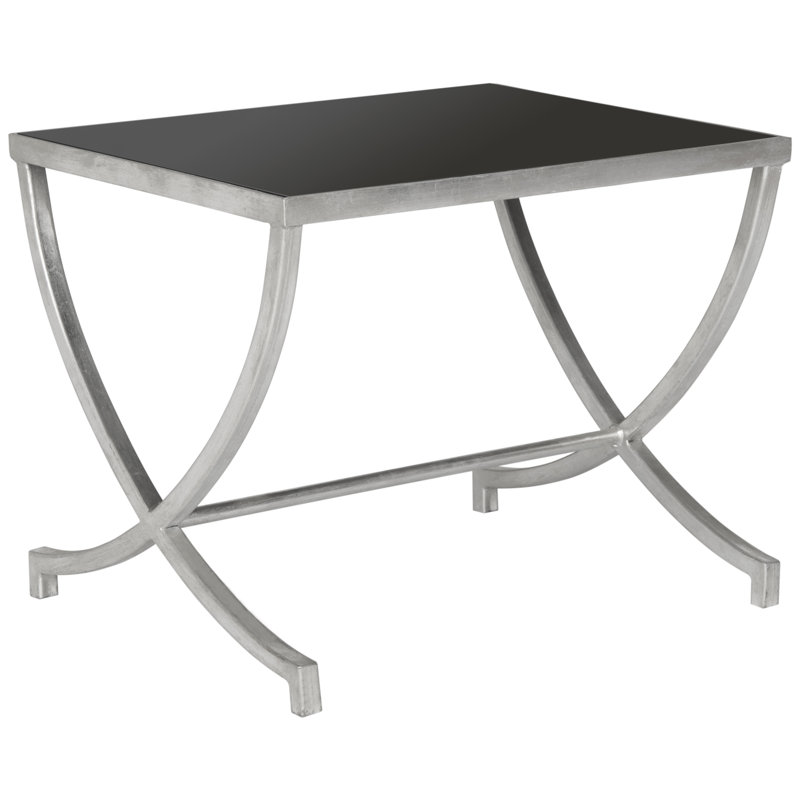 Zephyrine Cross Legs End Table, Black/Silver