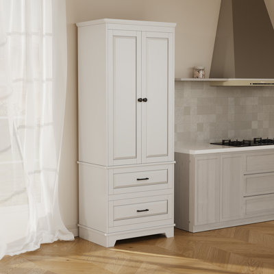 Armoire autoportante en lin avec deux tiroirs, armoire de salle de bain, armoire de rangement pour salle de bain avec tablette réglable