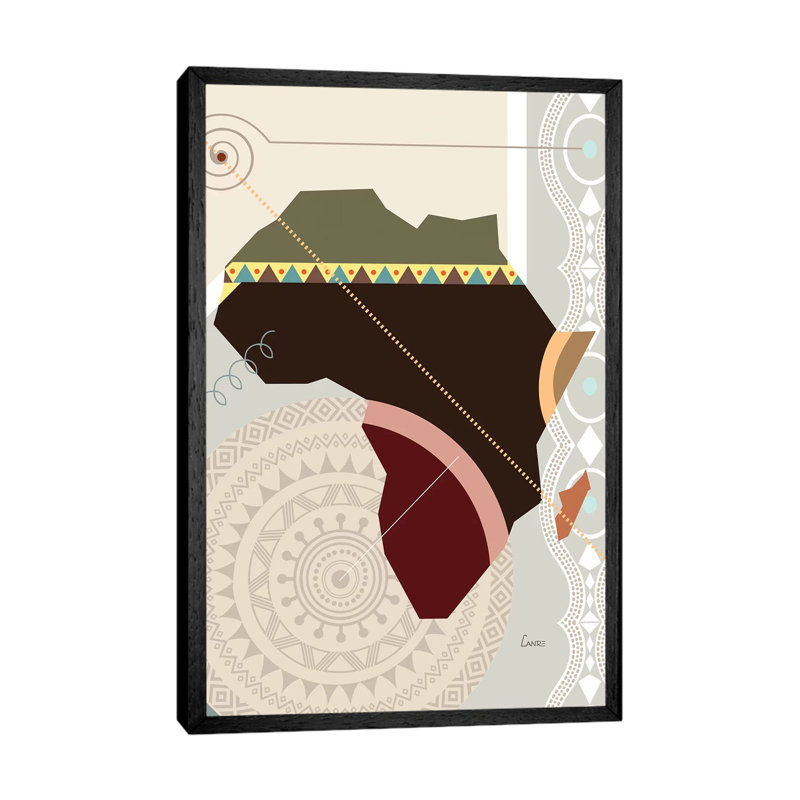 Afroville - Print on Canvas, 66.04cm H x 45.72cm W x 3.81cm D, Black Floater Framed