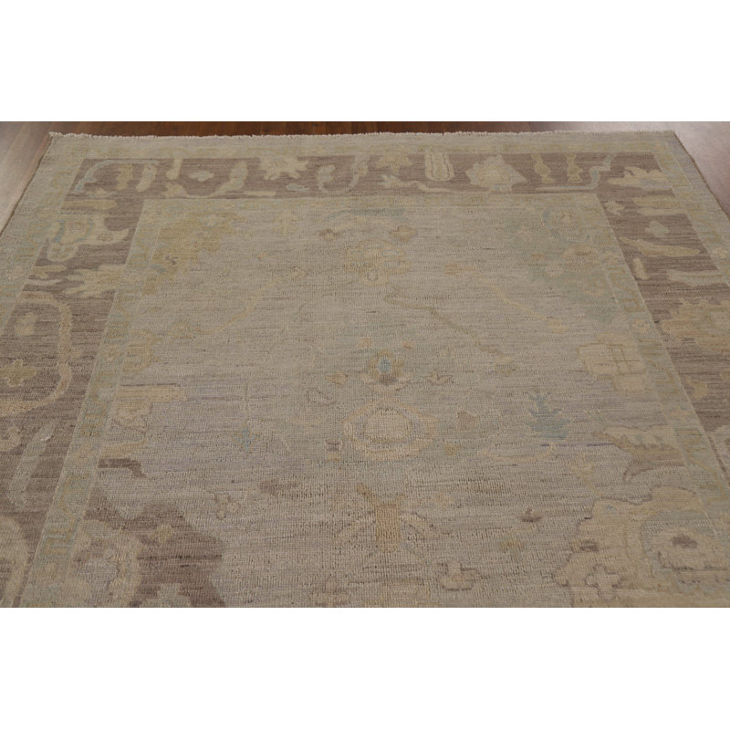Vegetable Dye One-of-a-Kind 6'6" X 9'6" New Age Wool Area Rug Beige/Brown/Light Blue