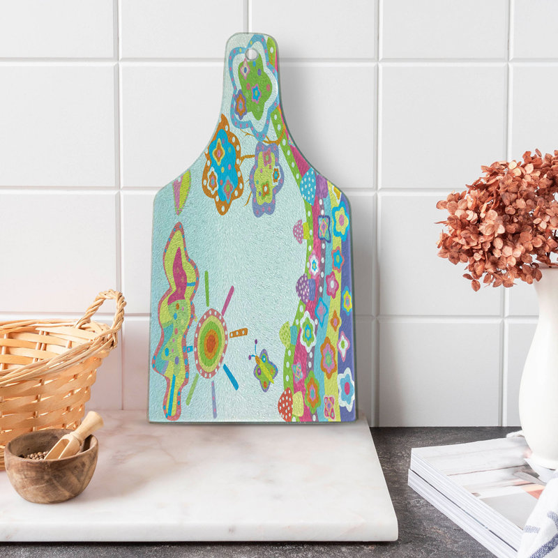 Multicolore planche à découper en verre trempé Ambesonne