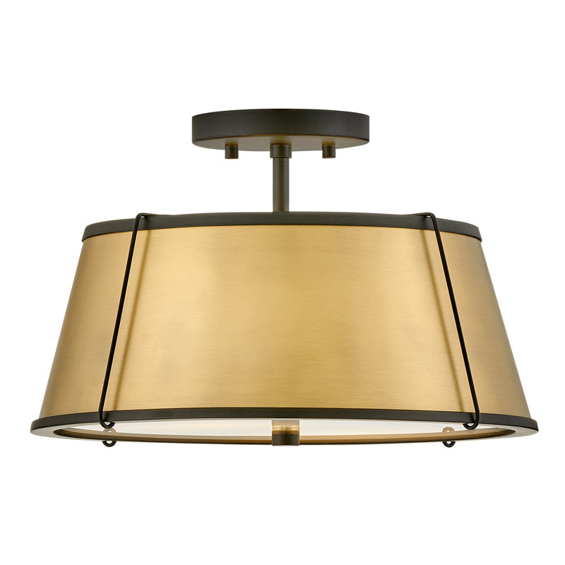 Plafonnier semi-encastré 2 lumières avec diffuseur Clarke