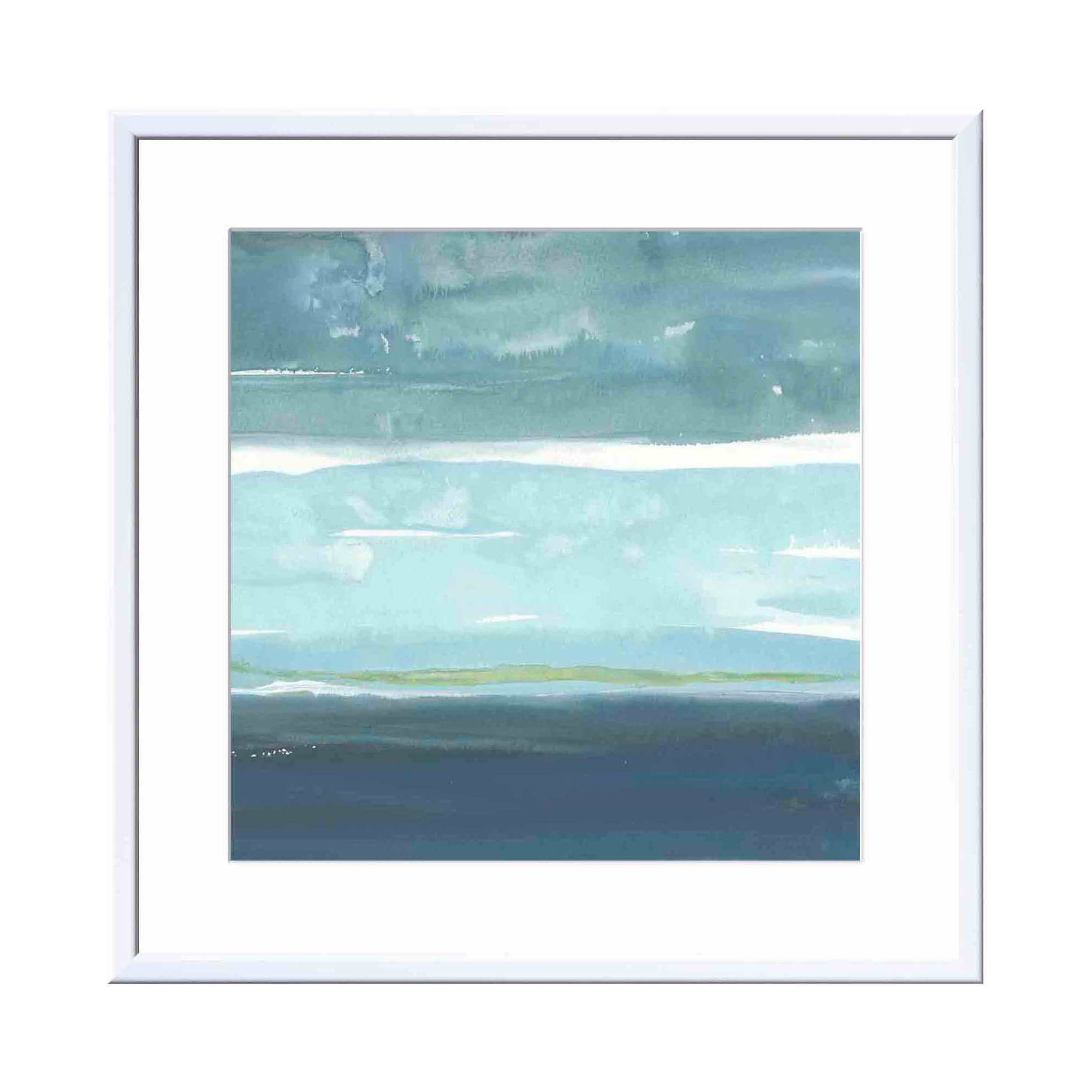 Teal Horizon II by Rob Delamater, 20"H x 20"W, Gold