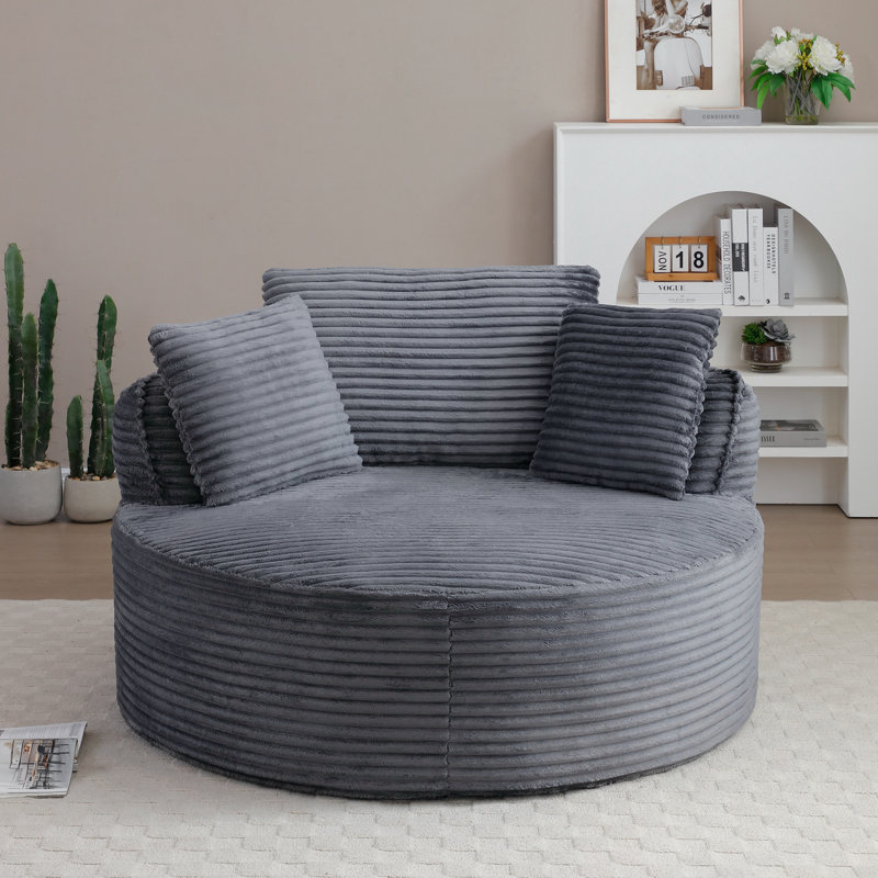 Velours côtelé avec 3 coussins, Gris