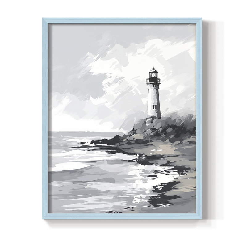 NAUTICAL Series Dxxviii, reproduction encadrée - bois massif, H 11 po x l 9 po, Bleu