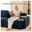 Canapé modulaire en forme de U, canapé en velours côtelé 3 places avec 2 repose-pieds mobiles, aucun assemblage requis-1172500035-1172500042