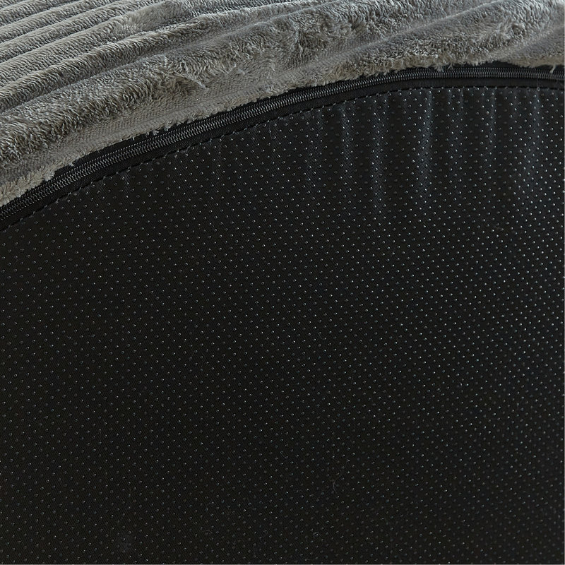 Canapé modulaire incurvé surdimensionné de 111,5 pouces de style nuage sans os avec 6 coussins en velours côtelé de luxe avec siège profond, gris W3505P355587