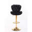 Ensemble de 2 tabourets de bar, avec repose-pieds chromé et base pivotante à hauteur réglable en velours mécanique + tabouret de bar simple Golden Leg - noir-117042364-117042366