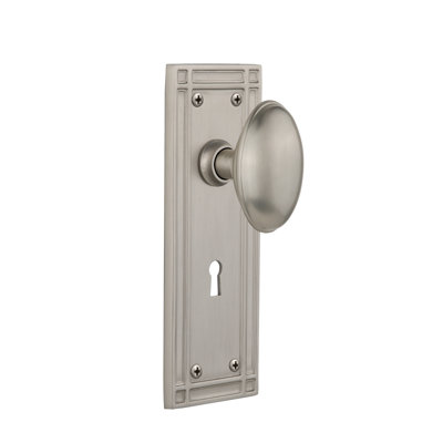 Bouton de porte de mortaise intérieure avec plaque longue homestead Mission