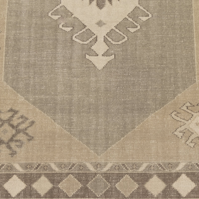 Tapis oriental beige noué à la main Cesia, Rectangle 9 pi x 12 pi