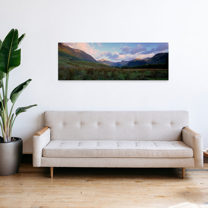 Mountains On A Landscape Glen Nevis Scotland United Kingdom by Mark Denton - Wrapped Canvas Panoramic Print