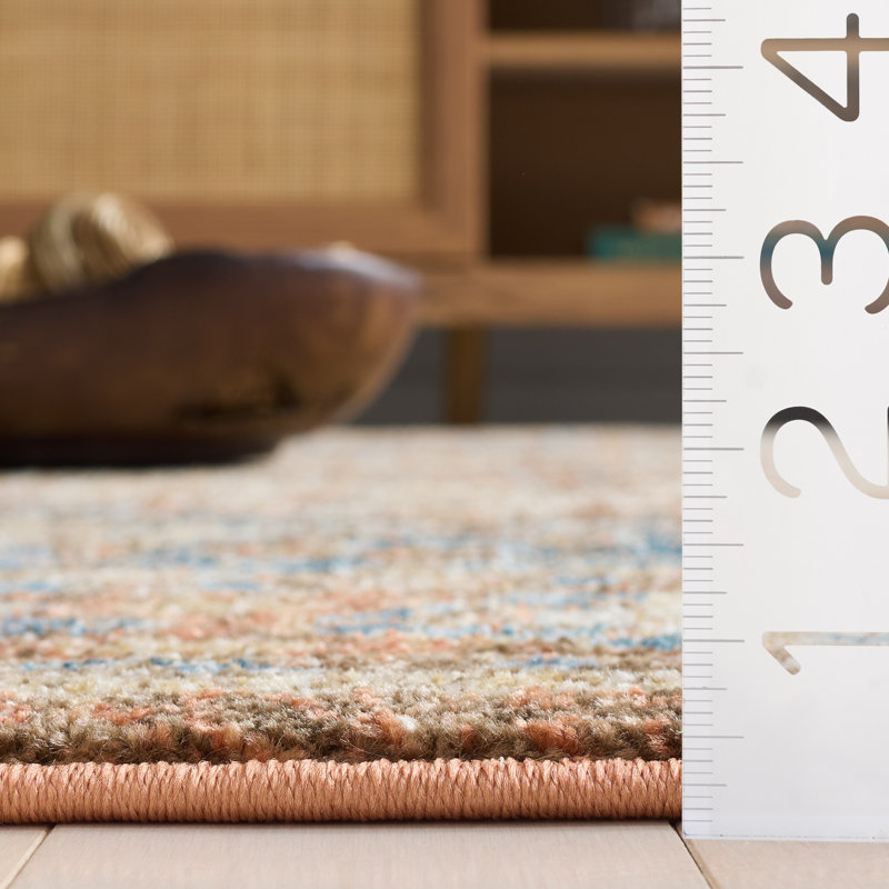 Tapis performance oriental Broomhedge Bijar, Carré 8 pi, Brown/Rust