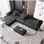 Canapé moderne très grand et modulaire, canapé doux en tissu de chenille lisse, avec 6 coussins décoratifs, 6 ensembles de canapés à patchwork, pas d'assemblage requis, noir