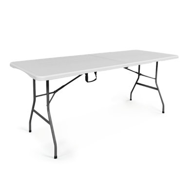 6 ft. Heavy Duty Portable Folding Table for 4-6 People, White