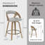 Tabourets de comptoir pivotants courbés et rembourrés - Design moderne Mid-Century-1943445839