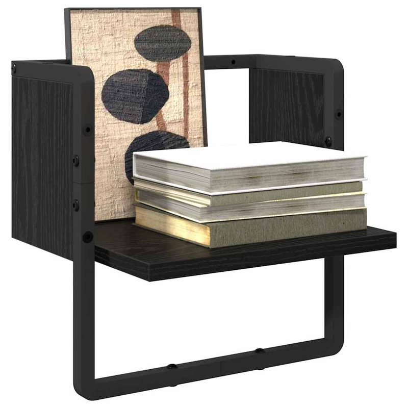 Floating Shelf, 30cm H x 30cm W x 25cm D, Black Oak