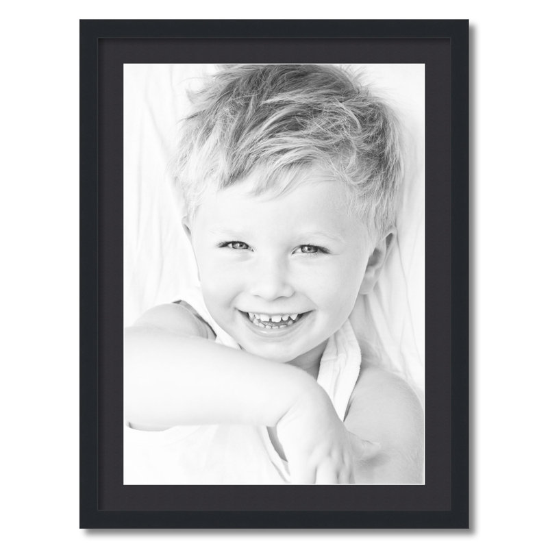 Cadre pour photo simple 20 "x 28" en bois mat, Noir