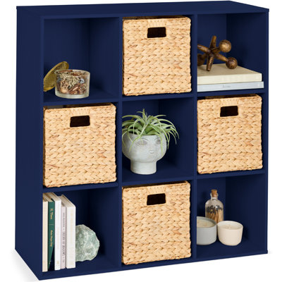 9-Cube Bookshelf, Display Storage System, Organizer W/ Removable Back Panels
