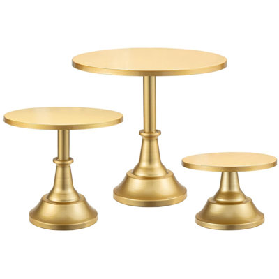 3 Pcs Gold Metal Cake Stand Set