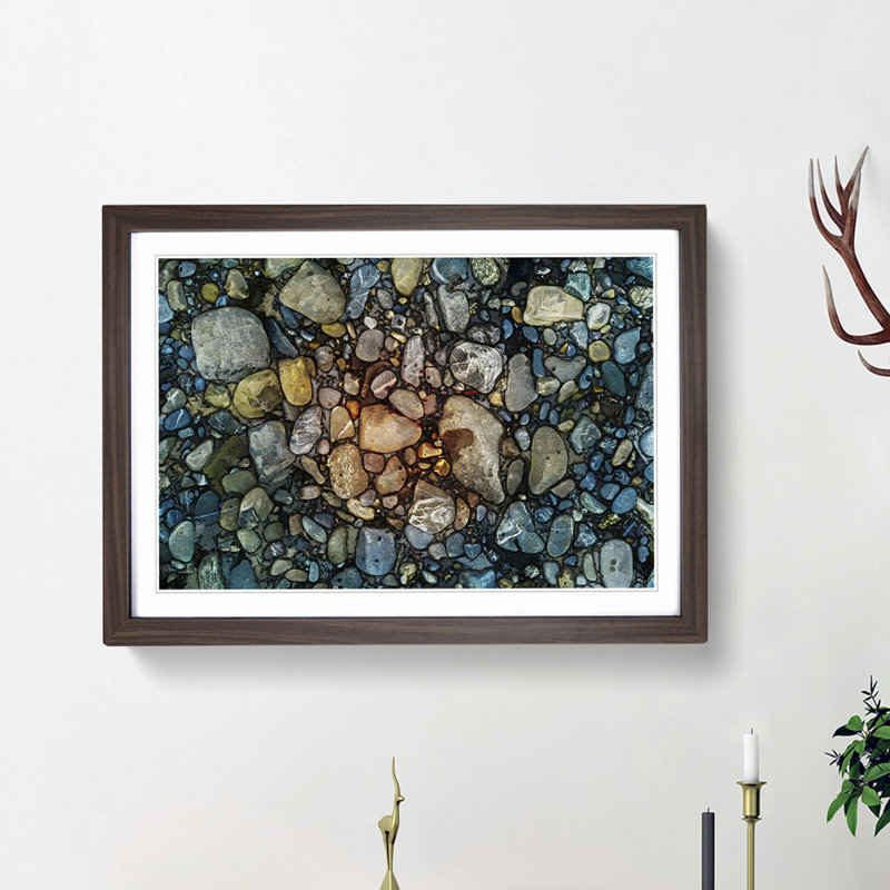 Rocks - Picture Frame Painting Print, 27cm H x 36cm W x 2cm D, Walnut Framed