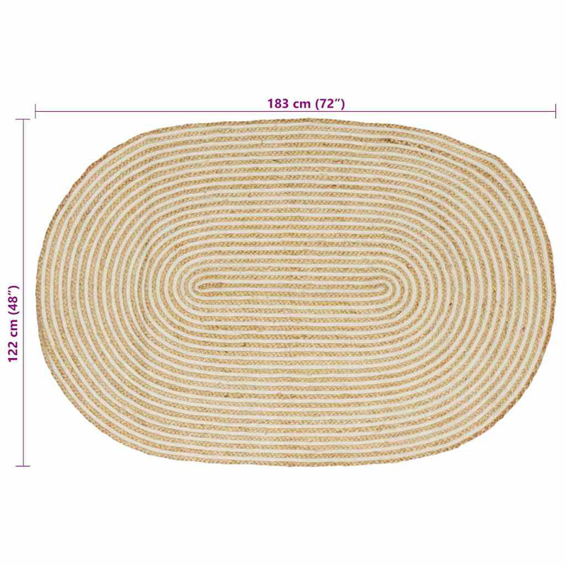 Solid Colour Standard Area Rug, Oval 122 x 183cm