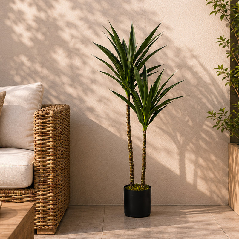 120cm Faux Yucca Plant in Pot Liner