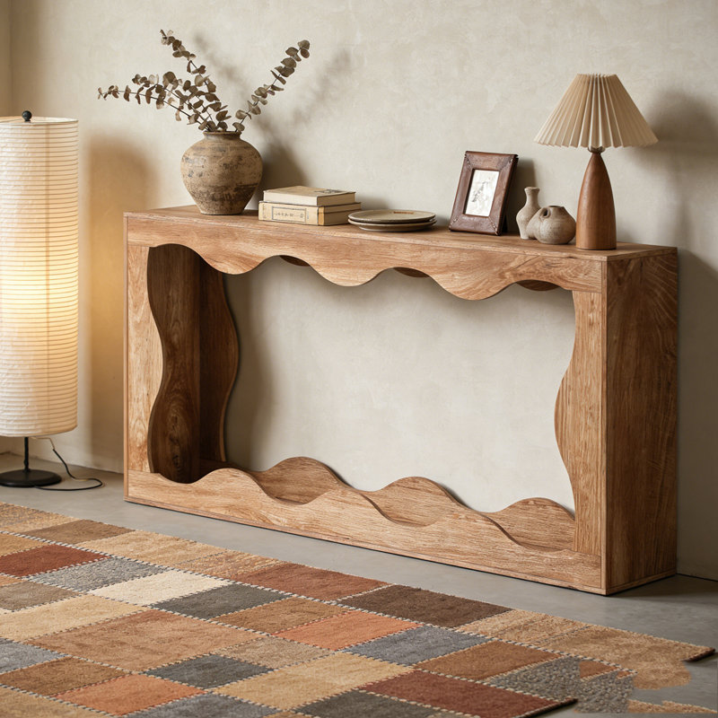 Farmhouse Console Table Entryway Table Couch Table Behind Sofa, Brun