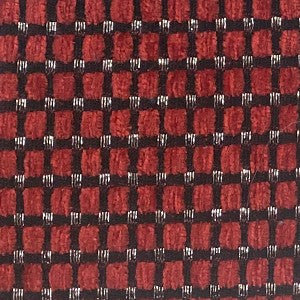 Geometric Chenille Fabric, Red