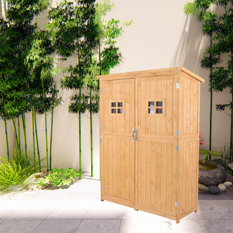 Bouzoun 10 ft. W x 4 ft. D Solid Wood Pent Garden Shed