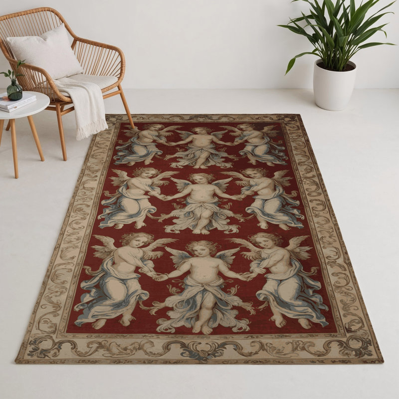 Tapis d'intérieur et d'extérieur brun français, Rectangle 5 pi x 7 pi