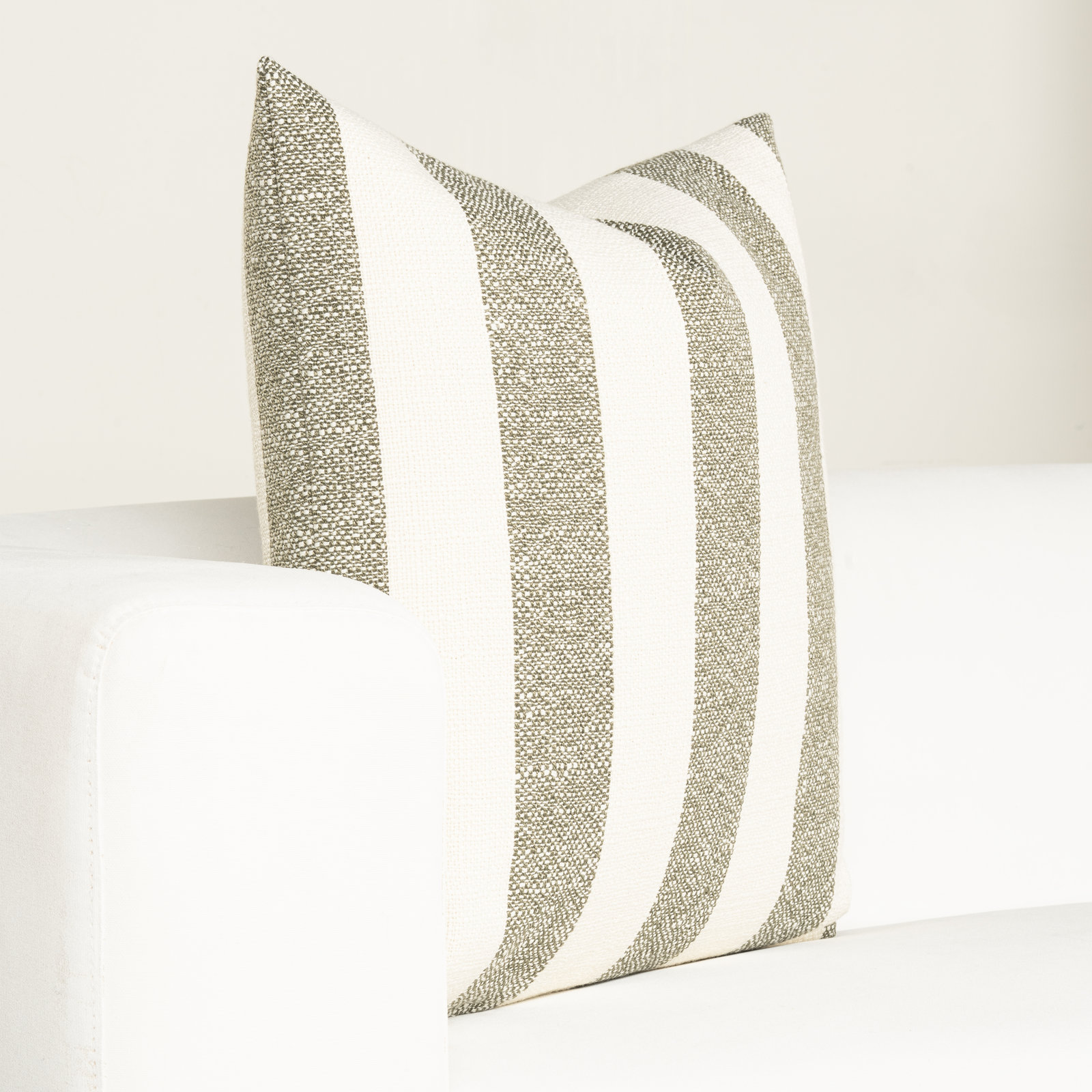 Birch Lane Harding Throw Pillow Throw, Polyester, Green Striped, Square 17"