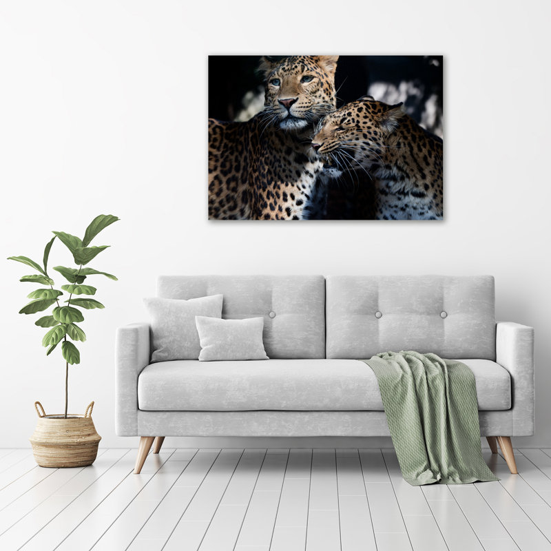 Two Leopards - Wrapped Canvas Print