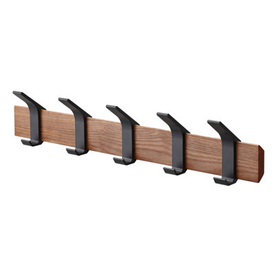 Yamazaki Home Wood and Steel Wall-Mounted Coat Rack