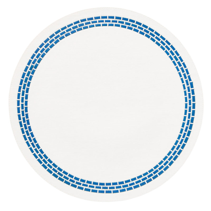 June Vinyl Round Placemats, Blue