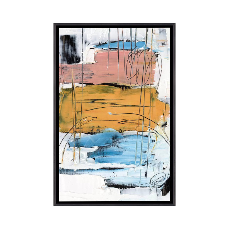 «Stacked Together I» par Ethan Harper - reproduction d'art, H 26 po x l 18 po x 1,5 po, Toile avec cadre noir patiné