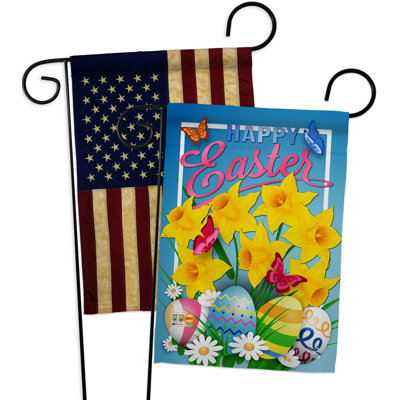 Double Sided 18.5'' H x 13'' W Polyester Easter Garden Flag