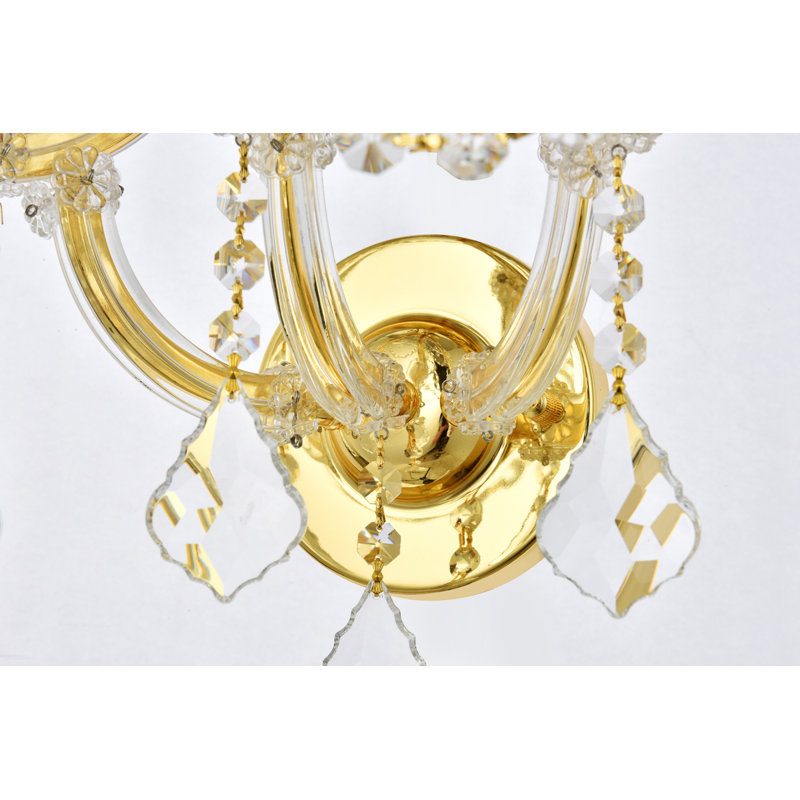 Stockard Wall Sconces, Crystal Clear, Gold, Royal Cut