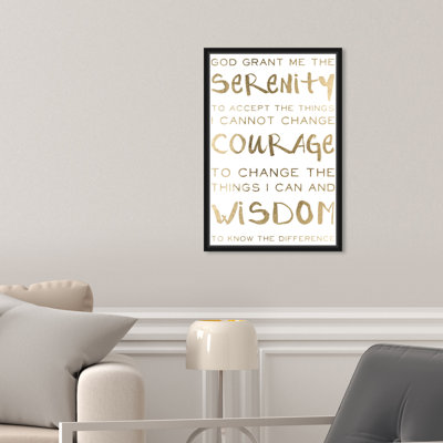 Serenity Prayer and Courage Motivation - Art textuel sur toile