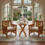 Table de patio pliante portative en bois franc naturel résistante aux égratignures avec plateau de table à lattes respirante et base antidérapante stable pour le jardin