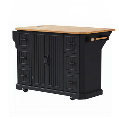 Versatile Kitchen Island with Multiple Storage Options and Advanced Features