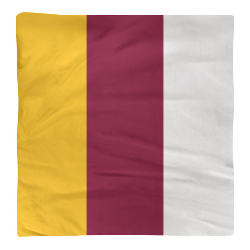 Striped Square Napkin, Yellow/Maroon/White, 22" H x 22" W x 0.25" D, Poly Twill