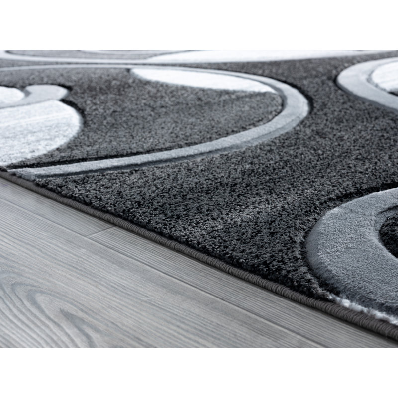 Tapis cachemire gris Zabala, Rectangle 1 pi 10 po x 2 pi 8 po