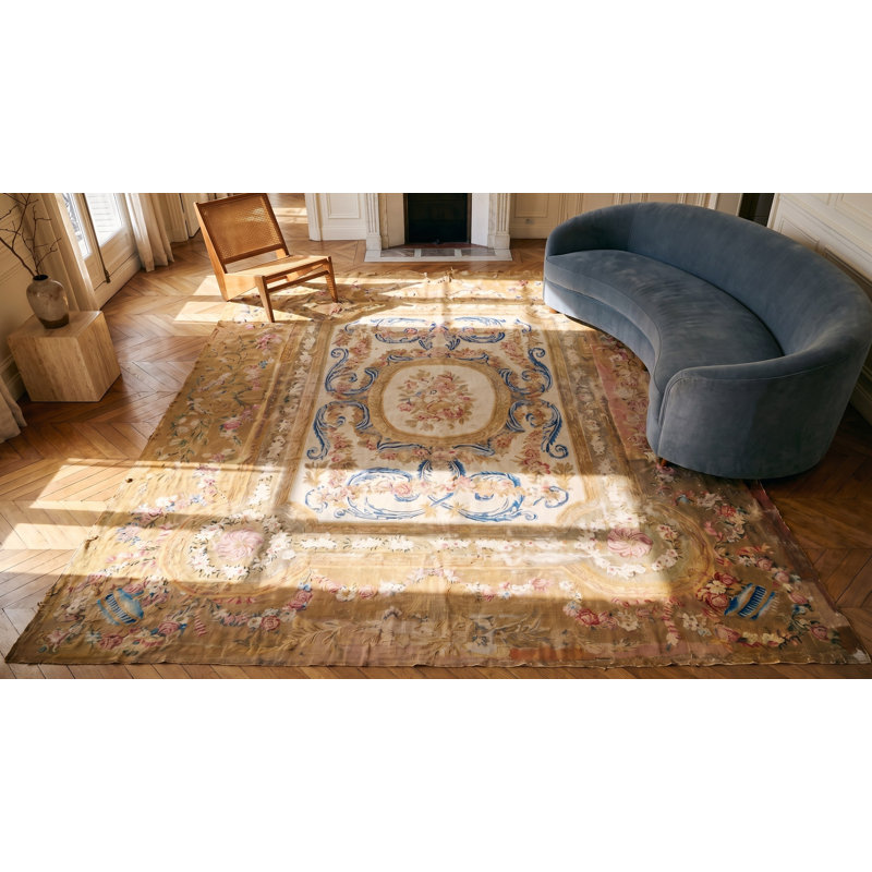 Antique Oversized Savonnerie French Knotted Rug