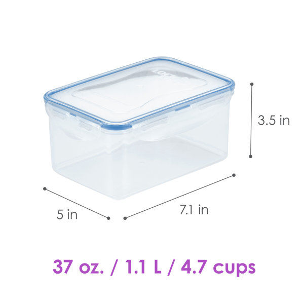 LOCK & LOCK Easy Essentials Twist Food Storage lids/Airtight containers,  BPA Free, Tall-44 oz-for Pasta, Clear