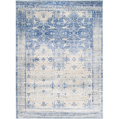 Tapis bleu / beige Carolina