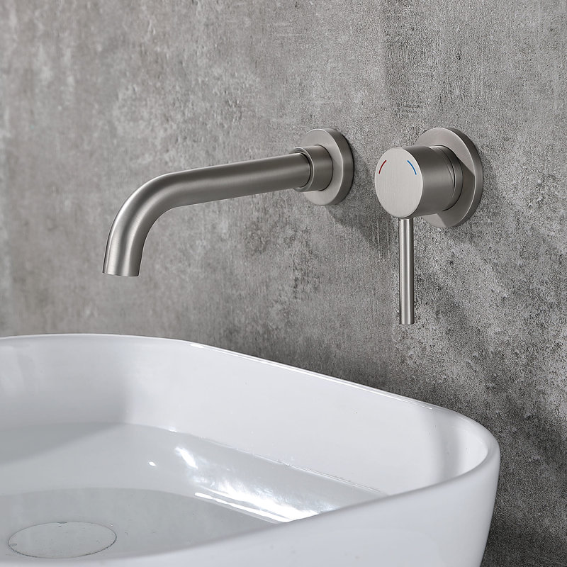 Wall Mounted Optional Single-handle Bathroom Faucet, Brushed Nickel