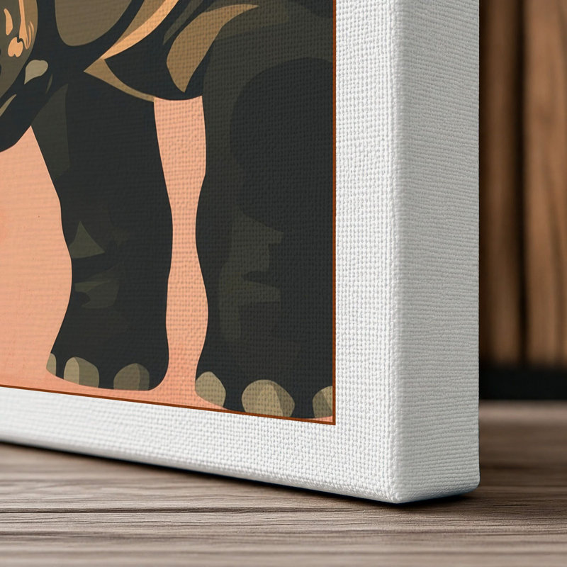 Hippopotamus Profile Modern - Wrapped Canvas, 18x12 - 45.7 x 30.5 cm, White Border